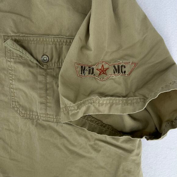 Men's Harley Davidson Cycles Short Sleeve Casual Button Up Mechanic Shirt sz 2XL - Picture 6 of 7